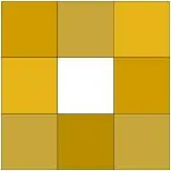 Easy Nine-Patch Gold block