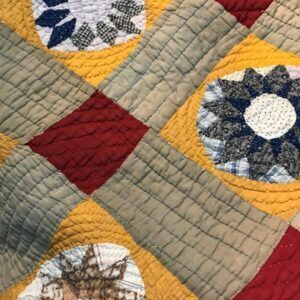 Vintage Quilt Multi-Colored Russian Sunflower Block