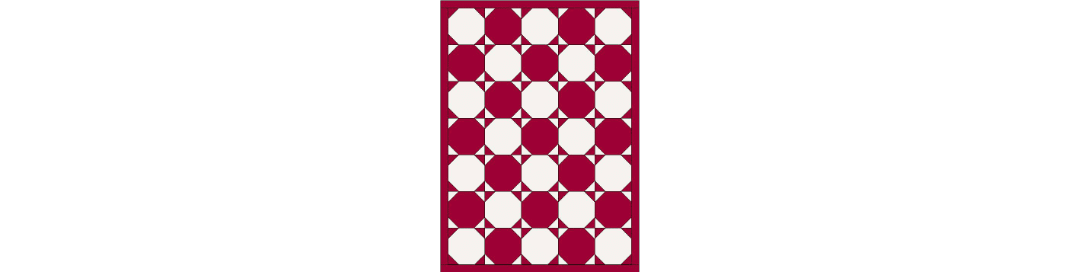 Red and White Snowball Quilt image