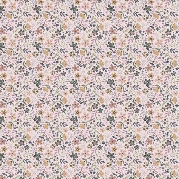 Gingham Farmhouse Poppie Cotton Gingham Flowers Lavender fabric