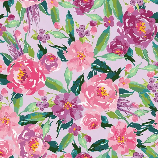 Hampton Garden Lila Tueller Large Floral Pink Fabric