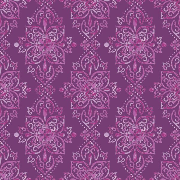 Hampton Garden Lila Tueller Purple Damask Fabric