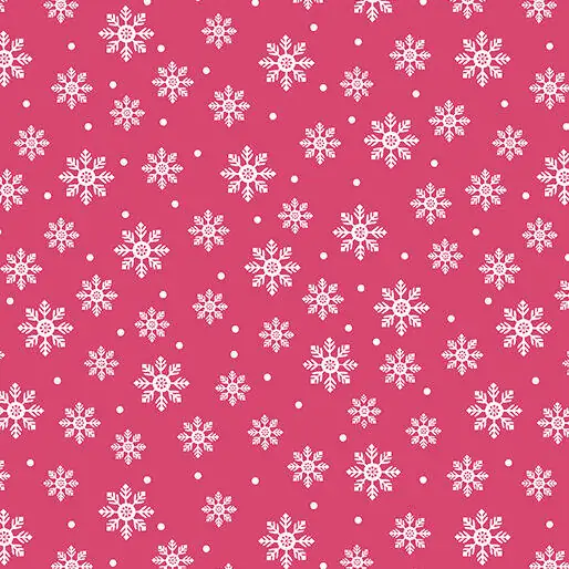 Joy Cherry Guidry Snowflakes on Red Fabric