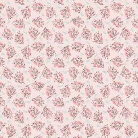 Cherished Moments Berry Branches Pink Fabric