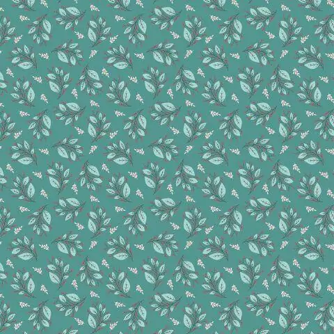 Cherished Moments Berry Branches Teal Fabric