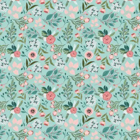 Cherished Moments Main Teal Fabric