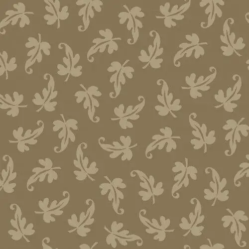 Ruby Bonnie Sullivan Scroll Leaf Dark Tan Fabric