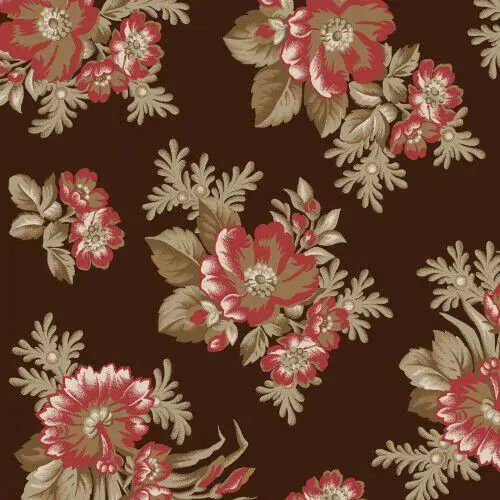 Ruby Bonnie Sullivan Spaced Floral Espresso Fabric