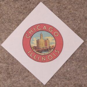 Fabric Retro Travel Decal Chicago