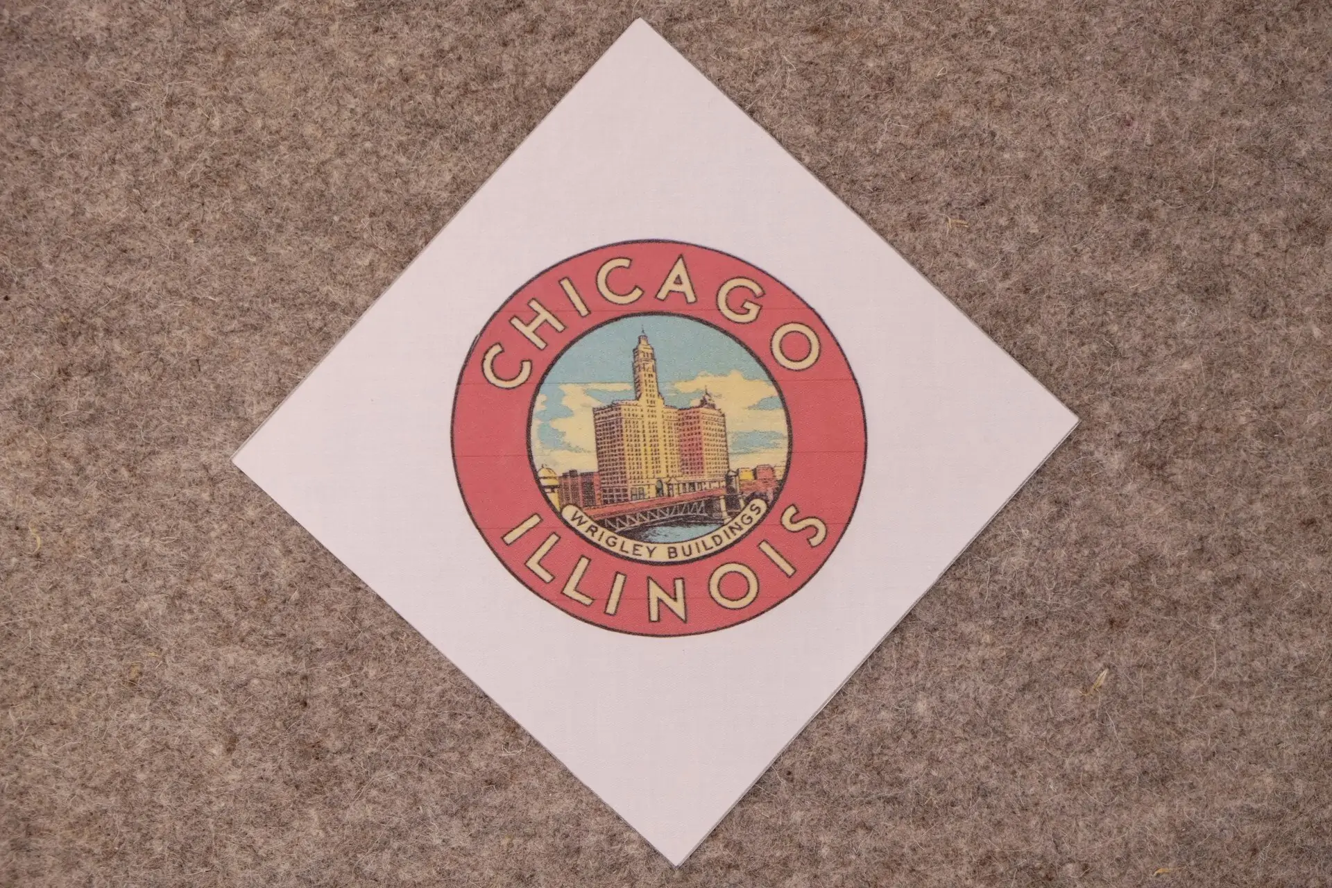 Fabric Retro Travel Decal Chicago
