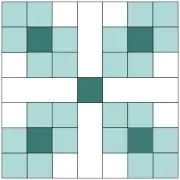 Tonganoxie Nine Patch Quilt Block Image Green and White
