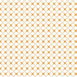 Orange and White fabric with geometric design