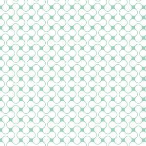 Teal/White geometric pattern Fabric