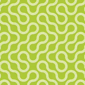 Green and white curve design fabric