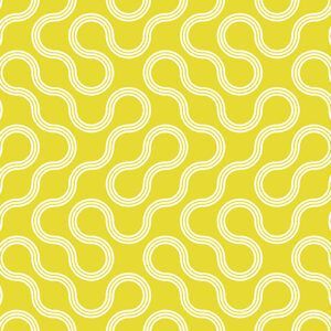 Yellow and white curve design fabric