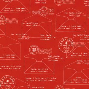 Nicholas J. Wecker Frisch Letters to Santa Red Fabric