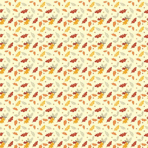 Awesome Autumn Sandy Gervais Cream Leaves Fabric