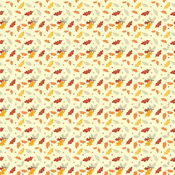 Awesome Autumn Sandy Gervais Cream Leaves Fabric