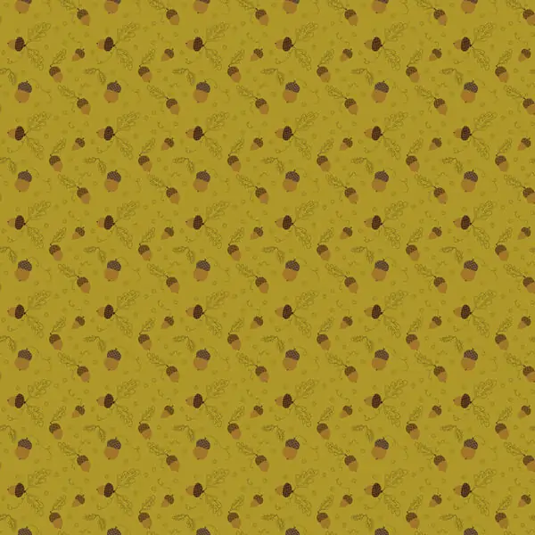 Awesome Autumn Sandy Gervais Olive Acorns Fabric