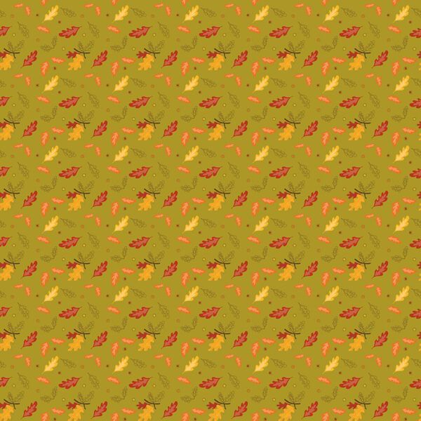 Awesome Autumn Sandy Gervais Olive Leaves Fabric