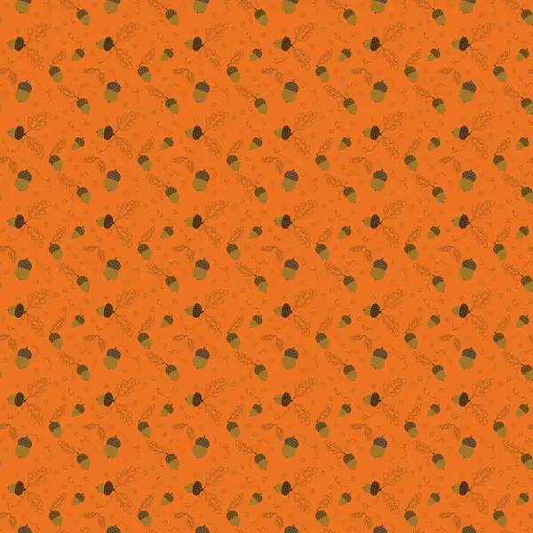 Awesome Autumn Sandy Gervais Orange Acorns Fabric