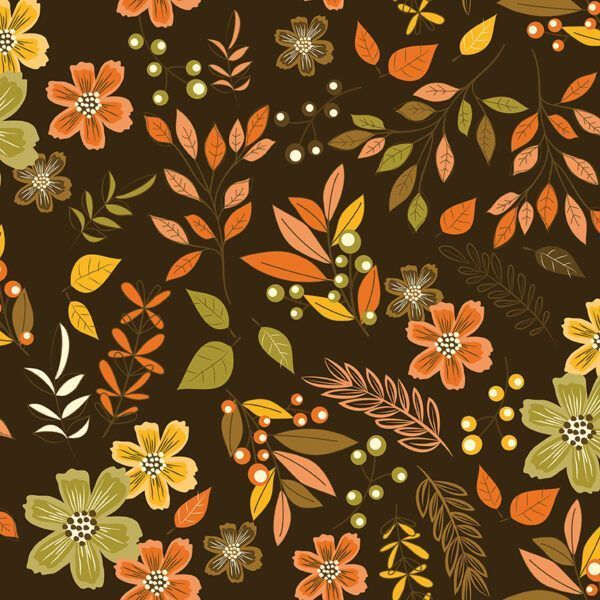 Awesome Autumn Sandy Gervais Raisin Main Fabric