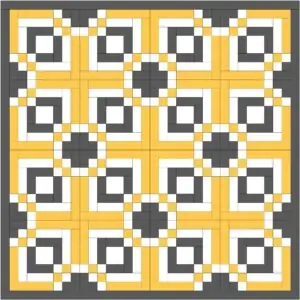 Logo Quilt Gray and Yellow