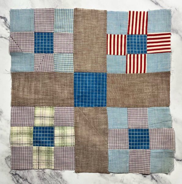 Vintage Tonganoxie Nine-Patch quilt block