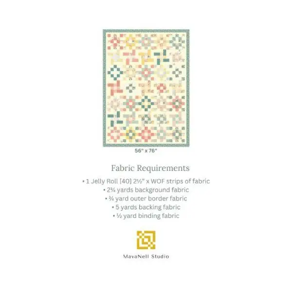 Blooming Blocks Quilt Paper Pattern back